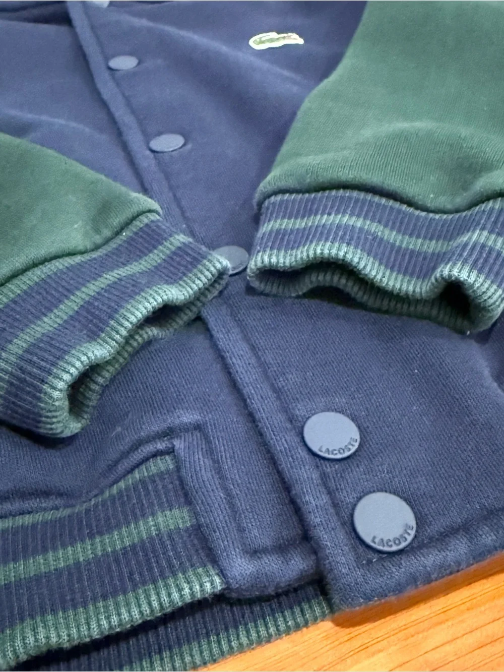 Lacoste Kids' Contrast Sleeve Fleece Bomber Jacket
